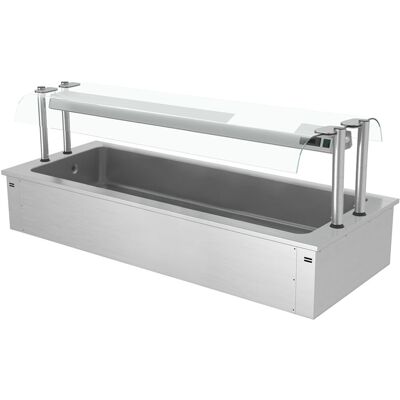 GGM Gastro Einbau Eiswanne - 2100mm - 6x GN 1/1 - 250 Liter - mit Glas-Hustenschutz Zilver GGM Gastro Einbau Eiswanne - 2100mm - 6x GN 1/1 - 250 Liter - mit Glas-Hustenschutz Zilver