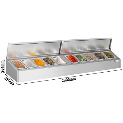 GGM Gastro Gewürz Aufsatzbord - 10x GN 1/4 Zilver GGM Gastro Gewürz Aufsatzbord - 10x GN 1/4 Zilver