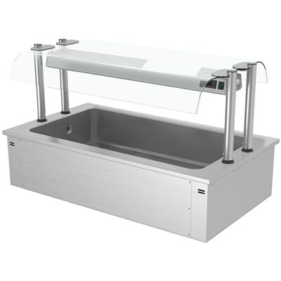 GGM Gastro Einbau Eiswanne - 1500mm - 4x GN 1/1 - 160 Liter - mit Glas-Hustenschutz Zilver GGM Gastro Einbau Eiswanne - 1500mm - 4x GN 1/1 - 160 Liter - mit Glas-Hustenschutz Zilver