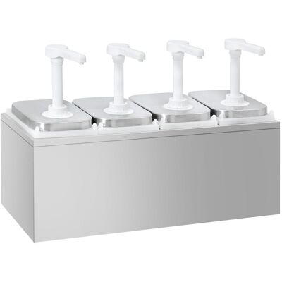GGM Gastro Saucenspender - 4x 2 Liter - inkl. Edelstahlgestell GGM Gastro Saucenspender - 4x 2 Liter - inkl. Edelstahlgestell