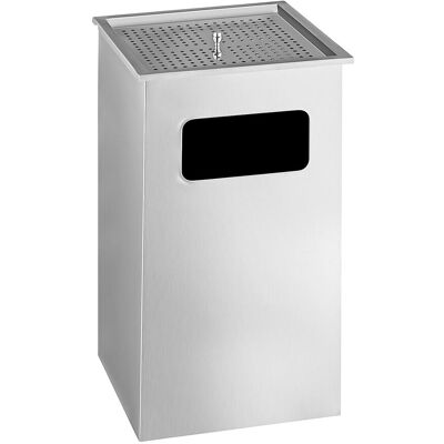 GGM Gastro Mülleimer - mit Aschenbecher - Edelstahl Zilver GGM Gastro Mülleimer - mit Aschenbecher - Edelstahl Zilver