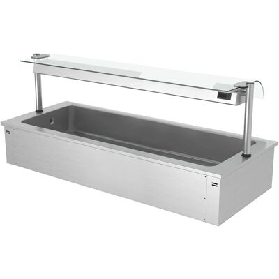 GGM Gastro Einbau Eiswanne - 2100mm - 6x GN 1/1 - 250 Liter - mit Glas-Hustenschutz Zilver GGM Gastro Einbau Eiswanne - 2100mm - 6x GN 1/1 - 250 Liter - mit Glas-Hustenschutz Zilver