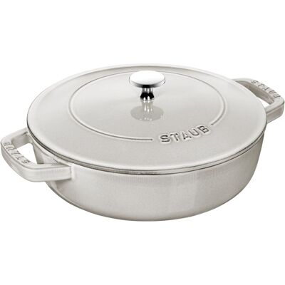 STAUB BRAISERS - Sauteerpan met Chistera Drop Structure - Ø 240mm - Gietijzer - Witte truffel STAUB BRAISERS - Sauteerpan met Chistera Drop Structure - Ø 240mm - Gietijzer - Witte truffel