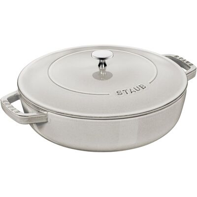 STAUB BRAISERS - Sauteerpan met Chistera Drop Structure - Ø 280mm - Gietijzer - Witte truffel STAUB BRAISERS - Sauteerpan met Chistera Drop Structure - Ø 280mm - Gietijzer - Witte truffel