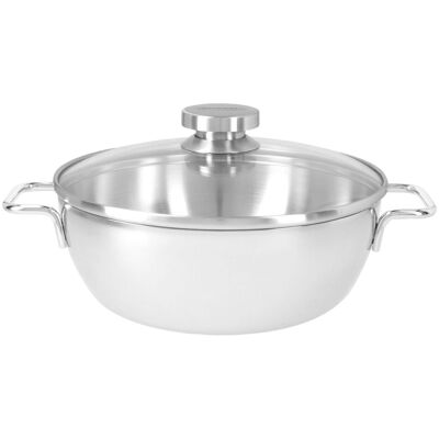 DEMEYERE APOLLO 7 - Conische sauteerpan met glazen deksel - Ø 280mm - RVS DEMEYERE APOLLO 7 - Conische sauteerpan met glazen deksel - Ø 280mm - RVS