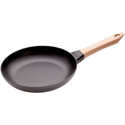 STAUB PANS - Koekenpan met houten handvat - Ø 240mm - Gietijzer - Zwart STAUB PANS - Koekenpan met houten handvat - Ø 240mm - Gietijzer - Zwart