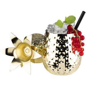 GGM Gastro (6 Stück) Becher - PINEAPPLE - 500ml - Gold - mit Deckel GGM Gastro (6 Stück) Becher - PINEAPPLE - 500ml - Gold - mit Deckel