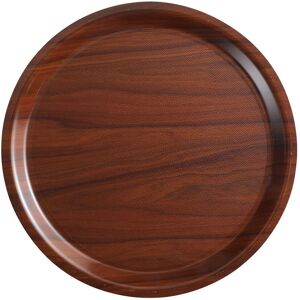 (24 stuks) CAMBRO MYKONOS - Gelamineerd dienblad - rond - ø 430mm - Houtlook walnoot (24 stuks) CAMBRO MYKONOS - Gelamineerd dienblad - rond - ø 430mm - Houtlook walnoot