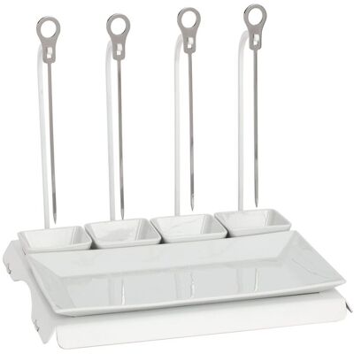 GGM Gastro Spießaufhänger - Weiß - inkl. 4 Spießen Wit GGM Gastro Spießaufhänger - Weiß - inkl. 4 Spießen Wit