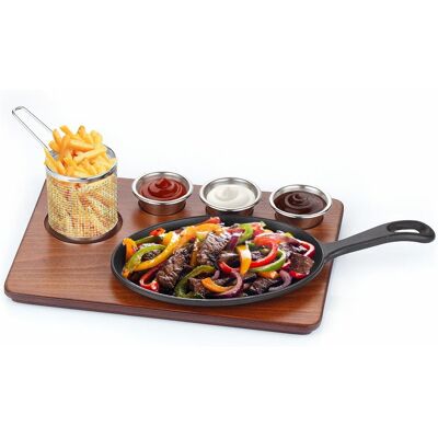 GGM Gastro Fajita Servierset - 6-teilig - große Gusseisenpfanne mit Stiel GGM Gastro Fajita Servierset - 6-teilig - große Gusseisenpfanne mit Stiel
