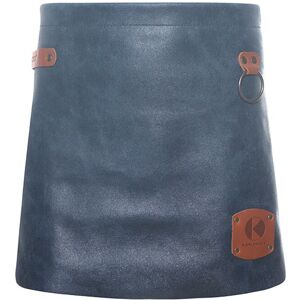 (6 Stuks) KARLOWSKY Schort met Leren Voorbinder - Inktblauw Blauw (6 Stuks) KARLOWSKY Schort met Leren Voorbinder - Inktblauw Blauw