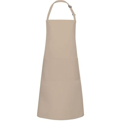 (6 stuks) KARLOWSKY Schort met zak Basic - Zand Beige (6 stuks) KARLOWSKY Schort met zak Basic - Zand Beige
