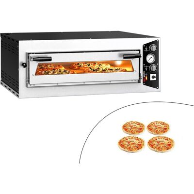 GGM Gastro Elektro Pizzaofen - 4x 35cm - Manuell Zilver GGM Gastro Elektro Pizzaofen - 4x 35cm - Manuell Zilver