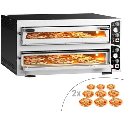GGM Gastro Elektro Pizzaofen - 9+9x 35cm (Breit) - Manuell Zilver GGM Gastro Elektro Pizzaofen - 9+9x 35cm (Breit) - Manuell Zilver