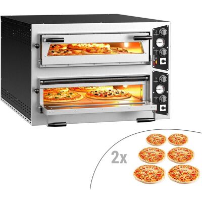 GGM Gastro Elektro Pizzaofen - 6+6x 35cm (Tief) - Manuell Zilver GGM Gastro Elektro Pizzaofen - 6+6x 35cm (Tief) - Manuell Zilver