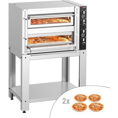GGM Gastro Elektro Pizzaofen - (Vollschamott) - 4+4x 34cm - Manuell - inkl. Untergestell GGM Gastro Elektro Pizzaofen - (Vollschamott) - 4+4x 34cm - Manuell - inkl. Untergestell
