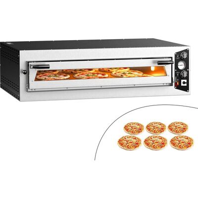 GGM Gastro Elektro Pizzaofen - 6x 35cm (Breit) - Manuell Zilver GGM Gastro Elektro Pizzaofen - 6x 35cm (Breit) - Manuell Zilver