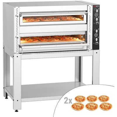 GGM Gastro Elektro Pizzaofen - (Vollschamott) - 6+6x 30cm - Manuell - inkl. Untergestell GGM Gastro Elektro Pizzaofen - (Vollschamott) - 6+6x 30cm - Manuell - inkl. Untergestell
