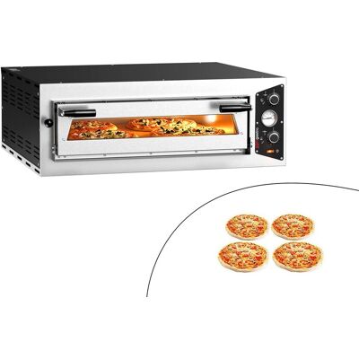 GGM Gastro Elektro Pizzaofen - 4x 30cm - Manuell Zilver GGM Gastro Elektro Pizzaofen - 4x 30cm - Manuell Zilver