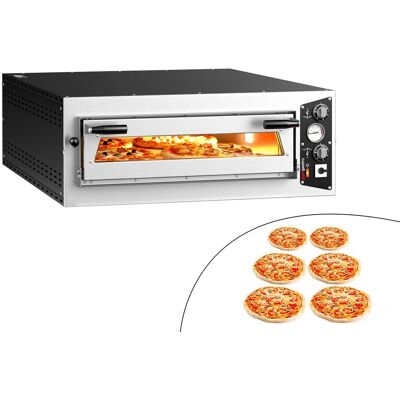 GGM Gastro Elektro Pizzaofen - 6x 35cm (Tief) - Manuell Zilver GGM Gastro Elektro Pizzaofen - 6x 35cm (Tief) - Manuell Zilver