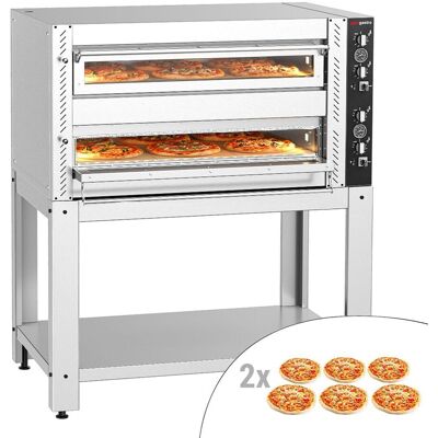 GGM Gastro Elektro Pizzaofen - 6+6x 30cm (Breit) - Manuell - inkl. Untergestell GGM Gastro Elektro Pizzaofen - 6+6x 30cm (Breit) - Manuell - inkl. Untergestell