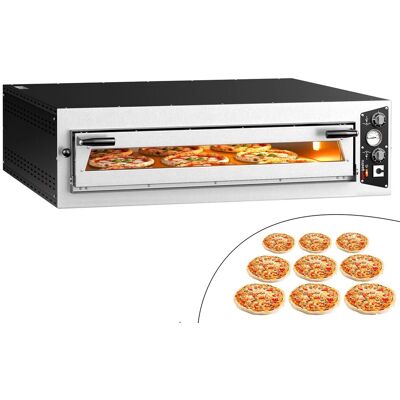 GGM Gastro Elektro Pizzaofen - 9x 34cm (Breit) - Manuell Zilver GGM Gastro Elektro Pizzaofen - 9x 34cm (Breit) - Manuell Zilver