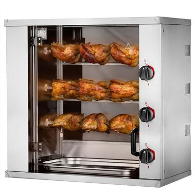 GGM Gastro Elektro Mini-Hähnchengrill - 6,6 kW - mit 3 Spießen für bis zu 9 Hähnchen Zilver GGM Gastro Elektro Mini-Hähnchengrill - 6,6 kW - mit 3 Spießen für bis zu 9 Hähnchen Zilver