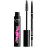 NYX Professional Makeup Micro Eyebrow Pencil and Black Volumizing Mascara Duo