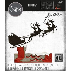 Tim Holtz Rendier en slee snijmal Tim Holtz Rendier en slee snijmal