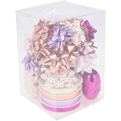 Verpakkingsdecoratie Strik en Lint Wit Roze, Set van 30 Multi kleuren Verpakkingsdecoratie Strik en Lint Wit Roze, Set van 30 Multi kleuren