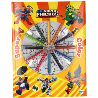 Boek Specials Nederland BV Super color kleurboek dc super friends met potloden Boek Specials Nederland BV Super color kleurboek dc super friends met potloden
