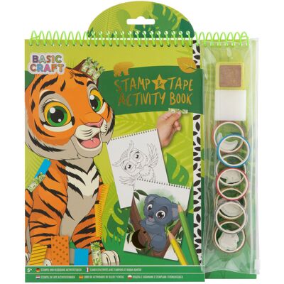 Creative Craft Group Stempel en tape activiteitenboek - tijger Multi kleuren Creative Craft Group Stempel en tape activiteitenboek - tijger Multi kleuren