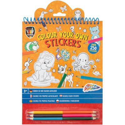 Creative Craft Group Kleur je eigen stickers met kleurpotloden dieren, 250st. Multi kleuren Creative Craft Group Kleur je eigen stickers met kleurpotloden dieren, 250st. Multi kleuren