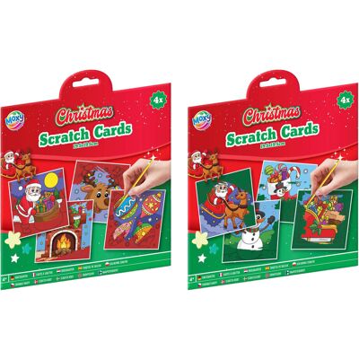 Creative Craft Group Kerstmis kras kaarten, 4 stuks Multi kleuren Creative Craft Group Kerstmis kras kaarten, 4 stuks Multi kleuren