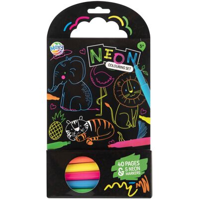 Creative Craft Group Kleurboek dieren met 5 neon stiften, 40 vellen Multi kleuren Creative Craft Group Kleurboek dieren met 5 neon stiften, 40 vellen Multi kleuren