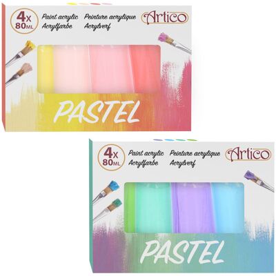 Artico Pastelverf Set - 4 x 80ml - Zachte Kleuren Artico Pastelverf Set - 4 x 80ml - Zachte Kleuren