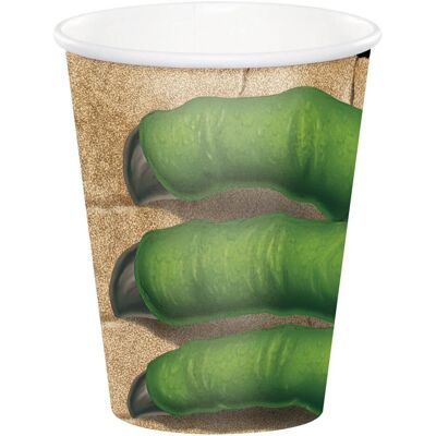 JADEO 8 Verjaardags-Dino bekers - Feestbekers JADEO 8 Verjaardags-Dino bekers - Feestbekers