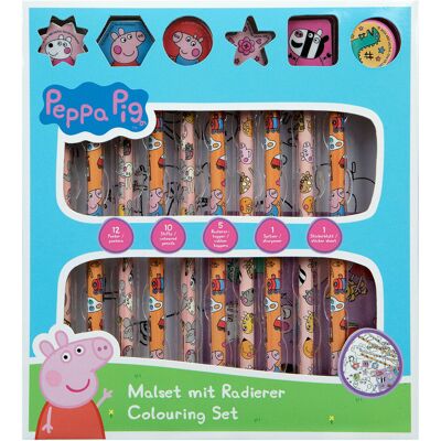 Undercover Kleurset met gummen peppa pig, 29dlg. Multi kleuren Undercover Kleurset met gummen peppa pig, 29dlg. Multi kleuren