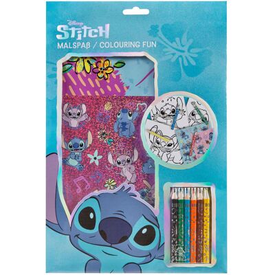 Undercover Kleurblok stitch met kleurpotloden en stickers Multi kleuren Undercover Kleurblok stitch met kleurpotloden en stickers Multi kleuren
