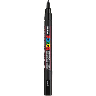 Uni Posca pc3m acrylmarker zwart - ronde punt tot 1,3 mm Zwart Uni Posca pc3m acrylmarker zwart - ronde punt tot 1,3 mm Zwart