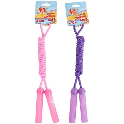 Sun Fun glitter springtouw, 2,10m Multi kleuren Sun Fun glitter springtouw, 2,10m Multi kleuren