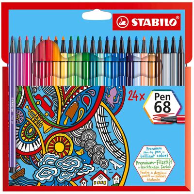 STABILO Pen 68 Viltstift Multicolour 24 stuks - Viltstift STABILO Pen 68 Viltstift Multicolour 24 stuks - Viltstift