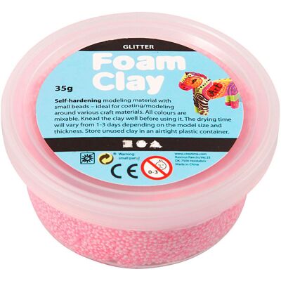 Creativ Company Foam clay glitter lichtrood - 35gr. Rood Creativ Company Foam clay glitter lichtrood - 35gr. Rood