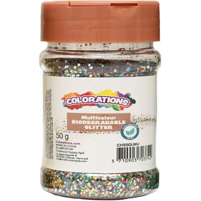 Colorations - biologisch afbreekbare glitter multi kleuren - 50g Multi Kleuren Colorations - biologisch afbreekbare glitter multi kleuren - 50g Multi Kleuren