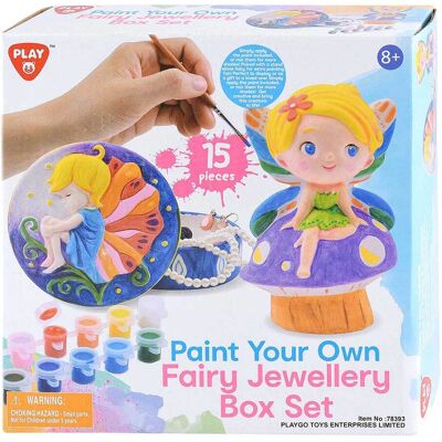 Playgo schilder je eigen sprookjes juwelendoos - 8dlg. Multi kleuren Playgo schilder je eigen sprookjes juwelendoos - 8dlg. Multi kleuren