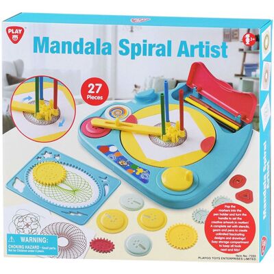 Playgo mandala spirograaf tekenset - creatieve sjablonen 27-delig. Multi kleuren Playgo mandala spirograaf tekenset - creatieve sjablonen 27-delig. Multi kleuren