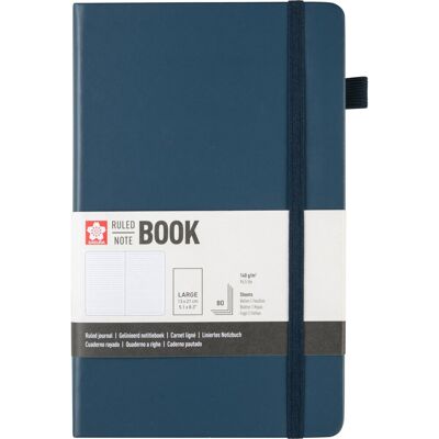 Sakura gelijnd harde kaft notitieboek groot donker indigo Sakura gelijnd harde kaft notitieboek groot donker indigo