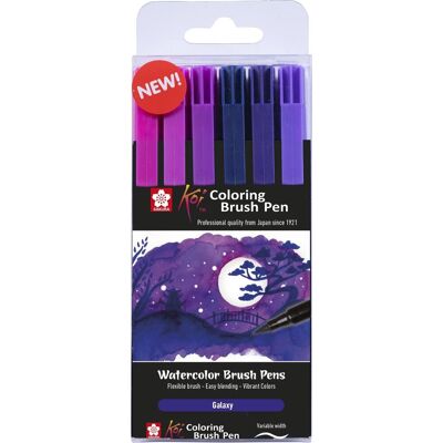 Sakura koi coloring brush pen set galaxy 6 kleuren Sakura koi coloring brush pen set galaxy 6 kleuren