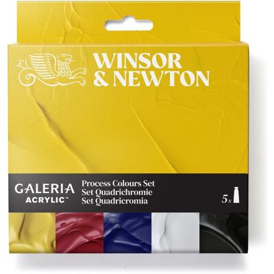 Winsor & Newton 2190618 galeria acryl process colours set - 5x60ml hoogwaardige acrylverf voor cmyk-menging Winsor & Newton 2190618 galeria acryl process colours set - 5x60ml hoogwaardige acrylverf voor cmyk-menging