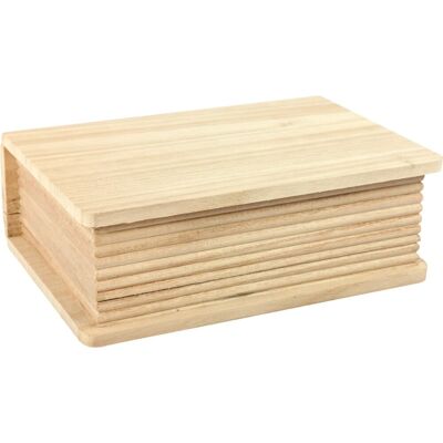 Playwood Houten Opbergdoos - 17cm x 11,5cm x 4cm - Houtopslag Playwood Houten Opbergdoos - 17cm x 11,5cm x 4cm - Houtopslag